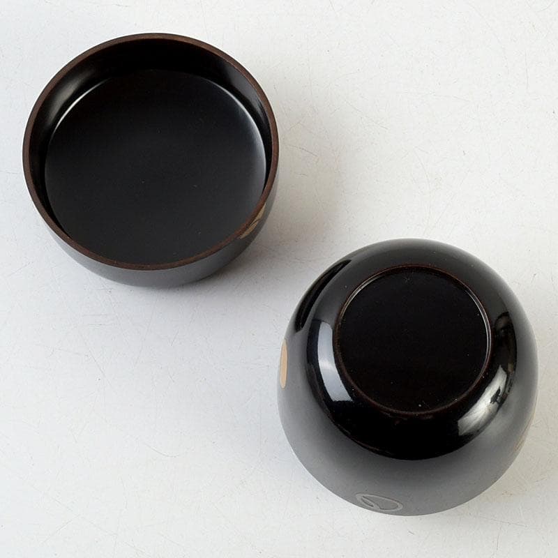 茶道具　塗師　幸悦作　つぼつぼ蒔絵　中棗　共箱　V　9389