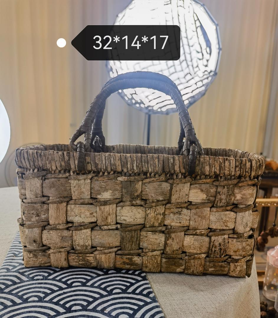 山葡萄 かごバッグ 網代編み 籠 手提げ 内布付きB