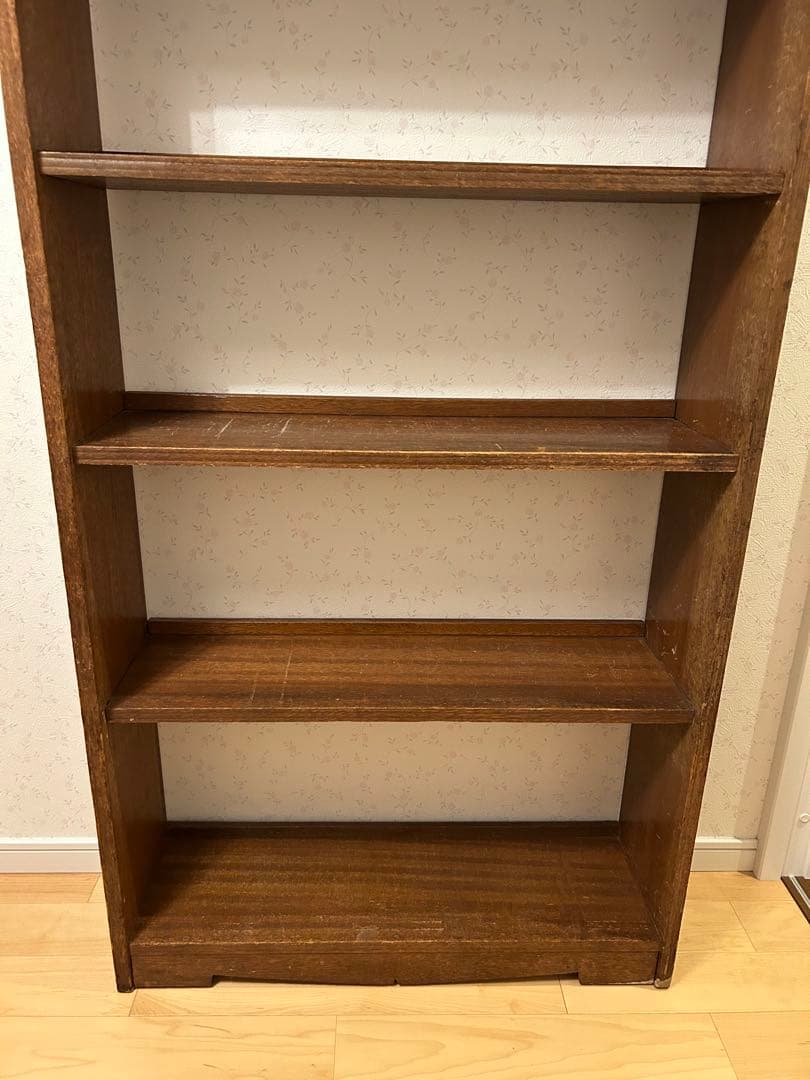 本棚・シェルフ・レトロ・アンティーク木製本棚・木製5段シェルフ ブラウン167㎝