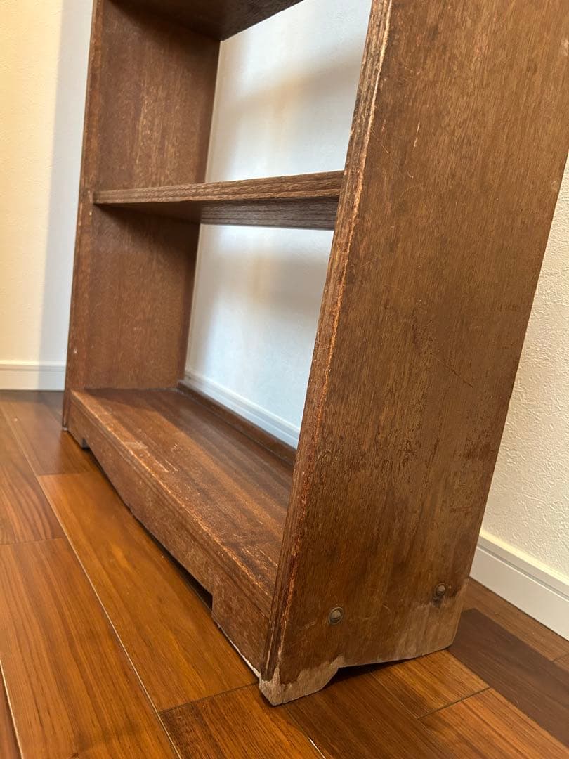 本棚・シェルフ・レトロ・アンティーク木製本棚・木製5段シェルフ ブラウン167㎝