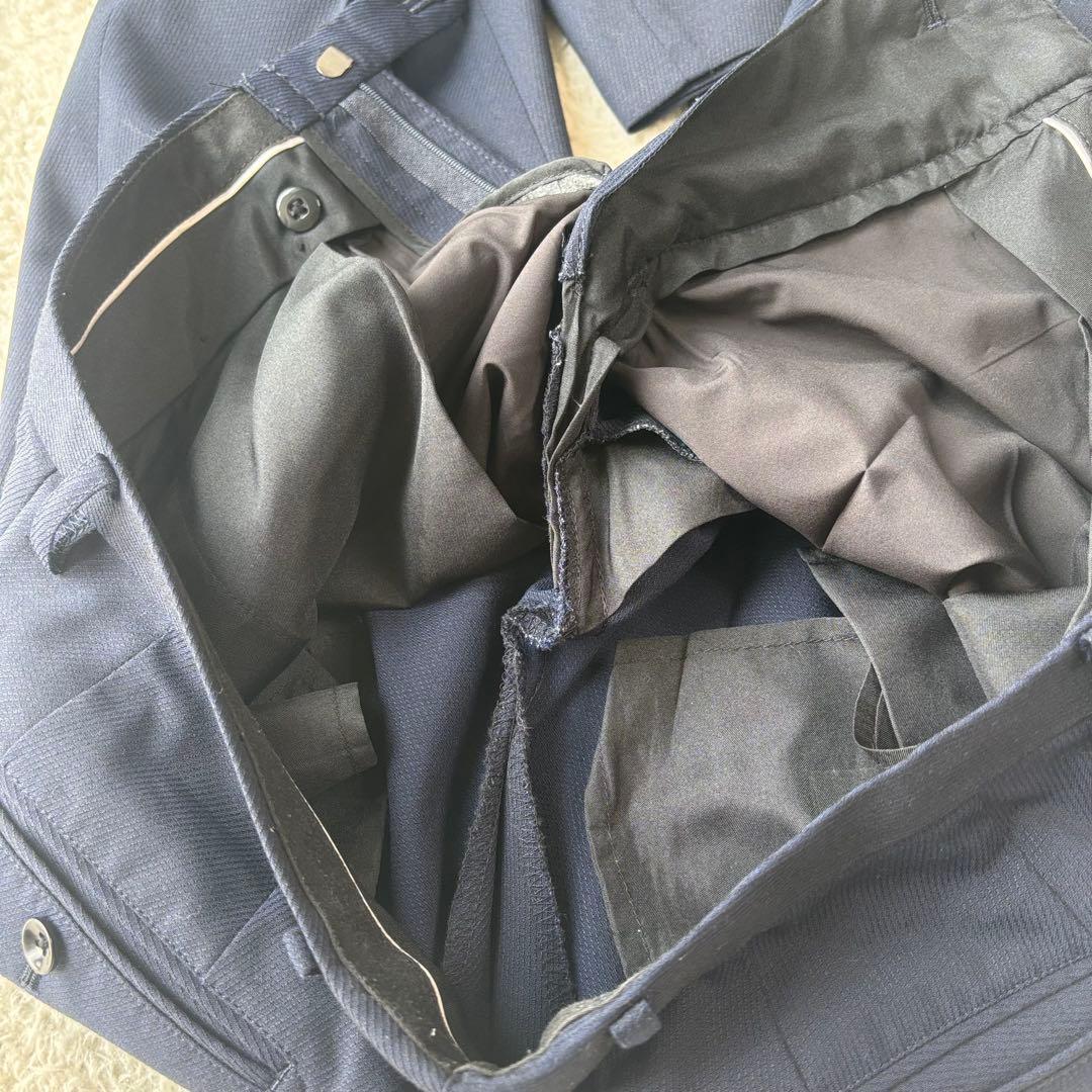 スーツセレクト スリーピース ネイビー ウール混合 スーツ 2つボタン スーツ