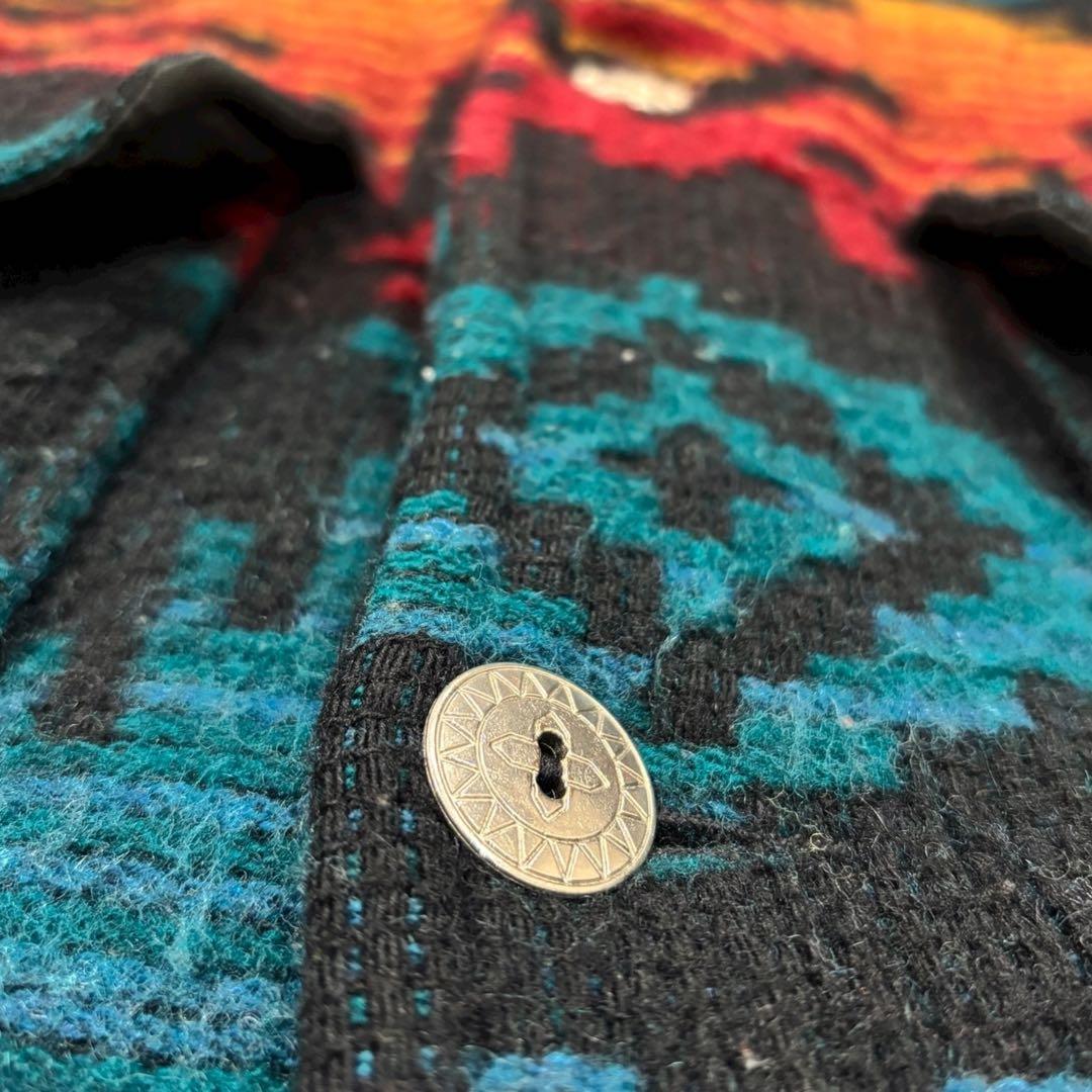 90s●USA製 ウールリッチ ネイティブ柄コート ヴィンテージ