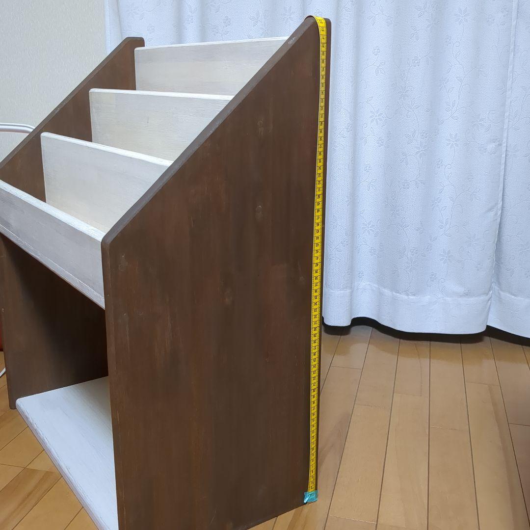 カントリー家具 フレンチカントリー 木製マガジンラック 絵本棚 本棚 シェルフ