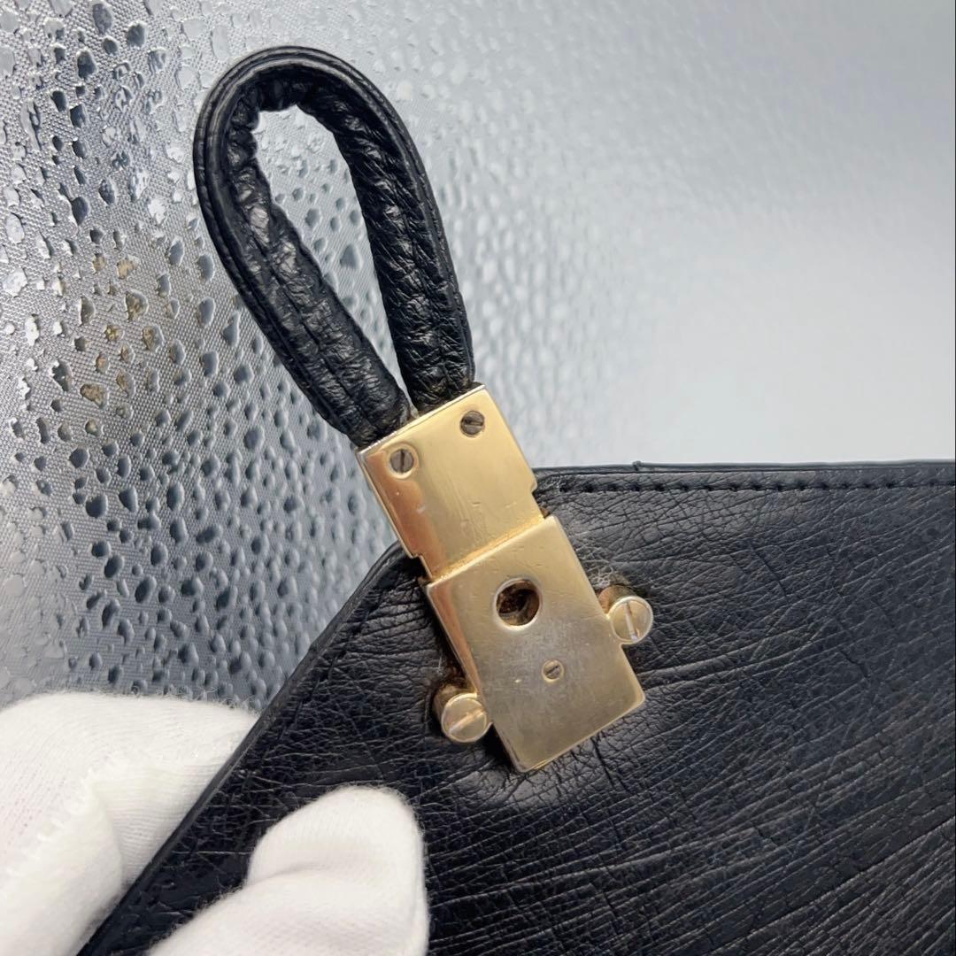 美品✨COMTESSE コンテス 2WEYショルダーバッグ　オーストリッチ　黒