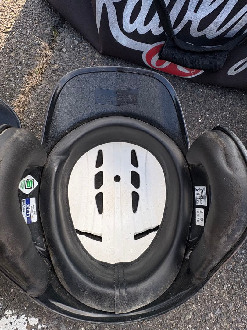 軟式野球用ヘルメット7式、ケース付き