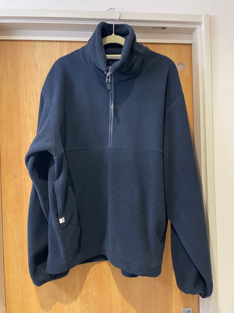 etretokyo ドロストヘムエコフリースハーフジッププルオーバー　NAVY