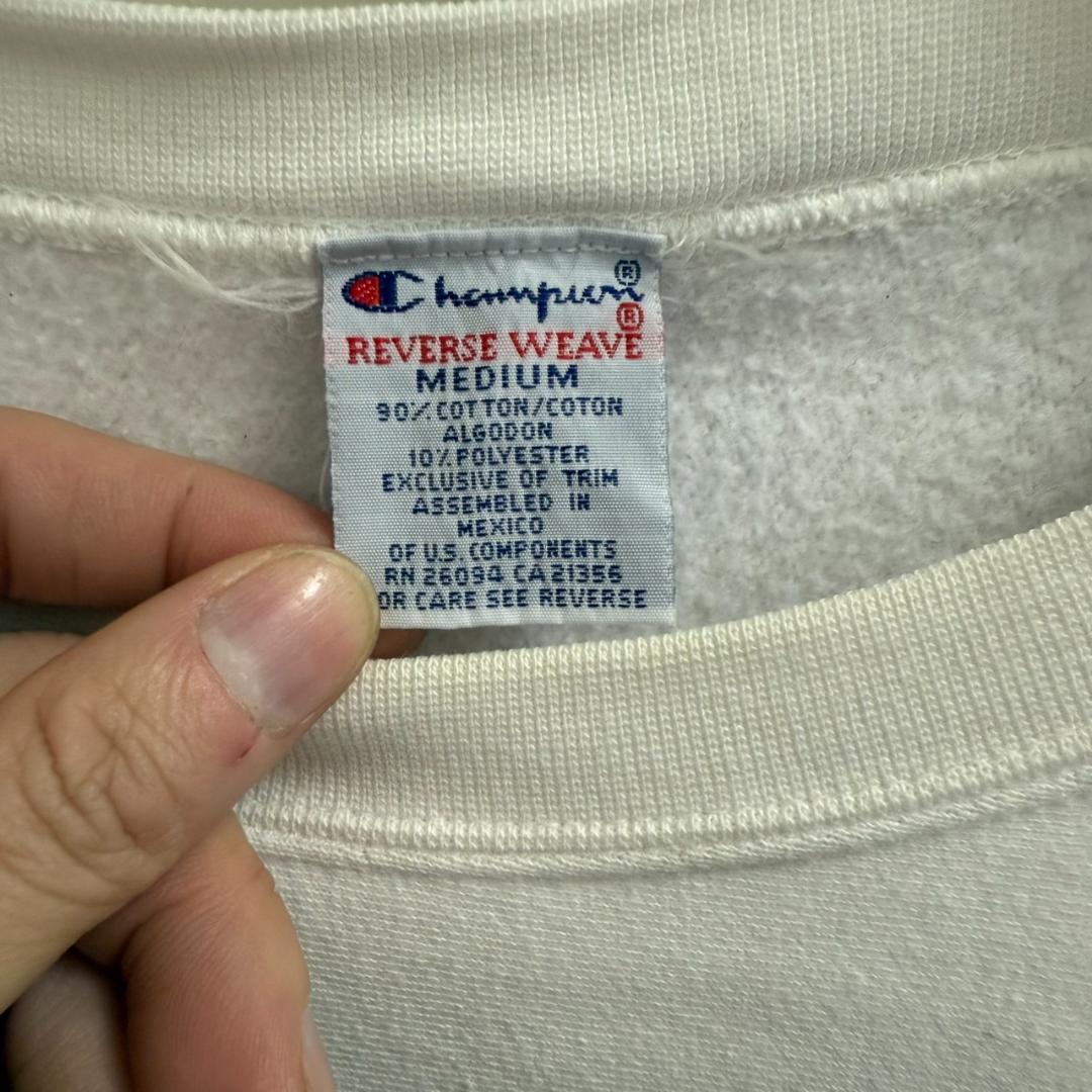 90s後半初期シュプリーム×チャンピオンリバースウィーブ刺繍ロゴスウェットシャツ