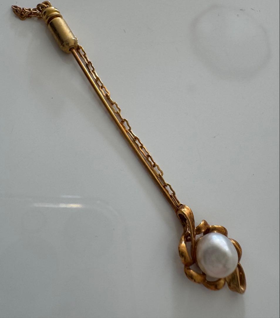 あこや真珠　パール　k18 ピン ブローチ