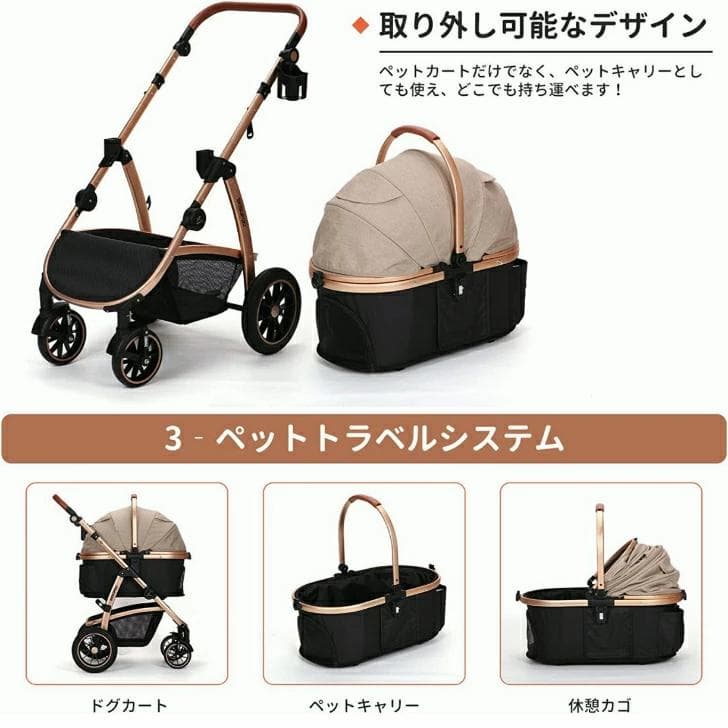 SKISOPGO ペットカート 分離型 対面式可能 aEEJ7t3gC-2-yx