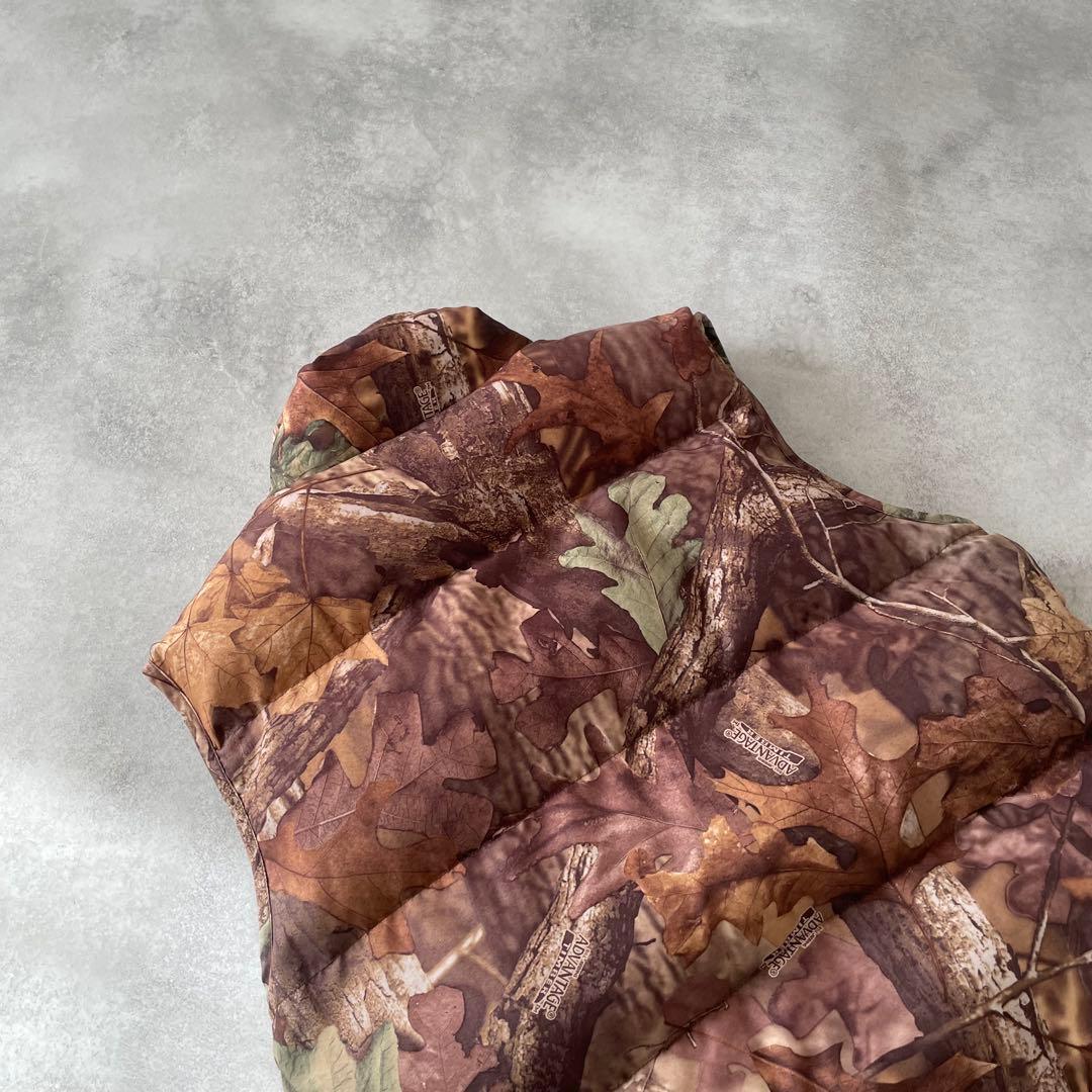 00s LLbean ダウンベスト リアルツリー リバーシブル グリーン S