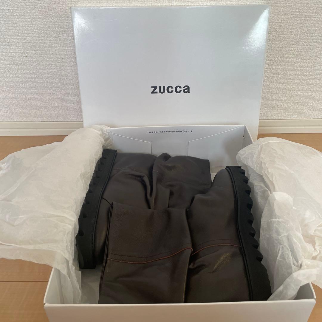 最終値下げ⭐︎zucca ダークブラウン スリーブブーツ　箱付き