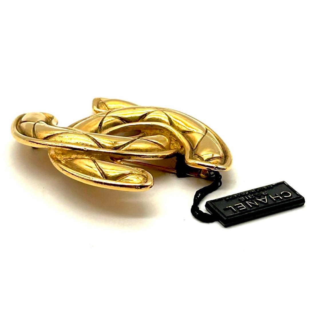 未使用 CHANEL シャネル ヴィンテージ マトラッセ ココマーク ブローチ