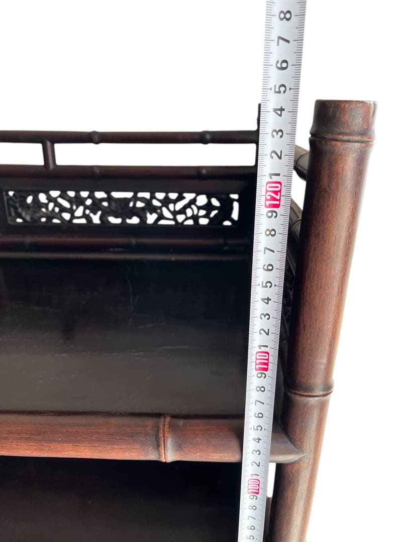 最高級 大阪唐木指物 紫檀 茶棚 茶箪笥 飾り棚 サイドボード キャビネット