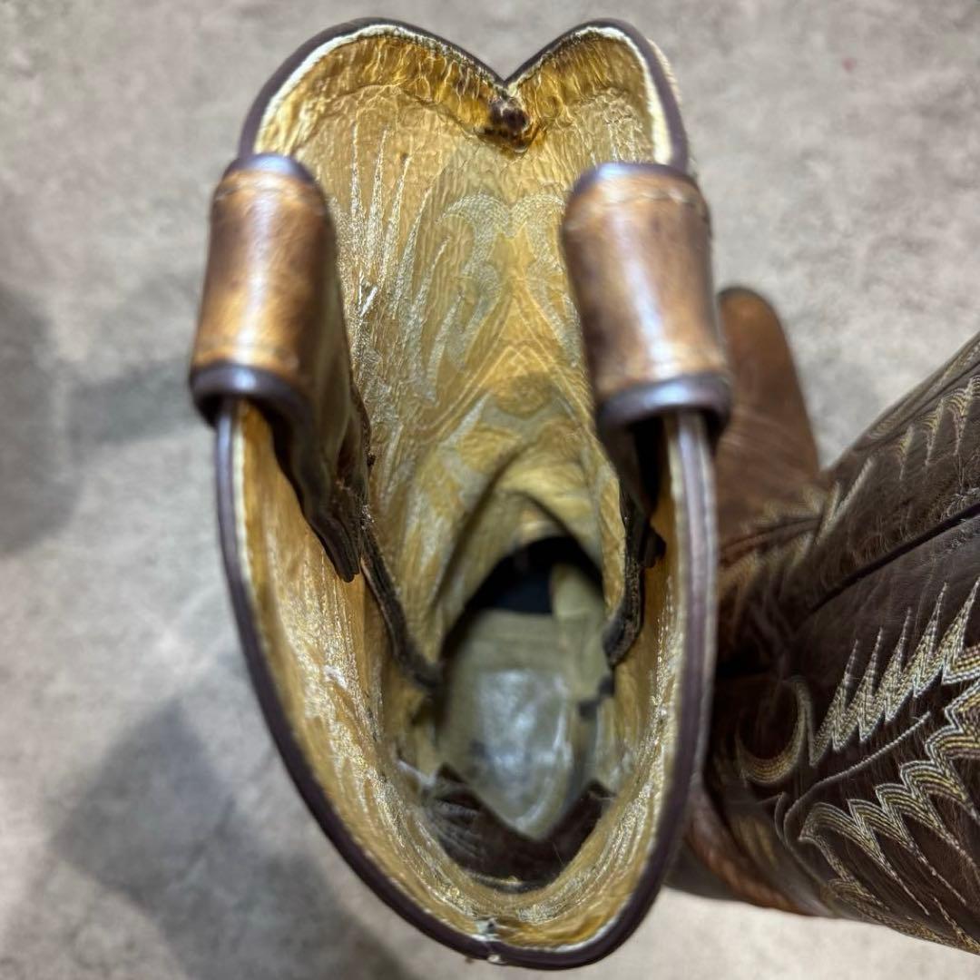 【大人気】Tony Lama 25cm ウエスタンブーツ　トライバル　ステッチ