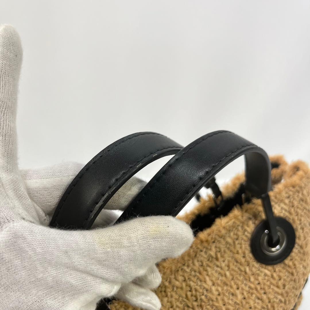 ポポロン ✨希少✨ EMPORIO ARMANI ラフィア　ストローバッグ