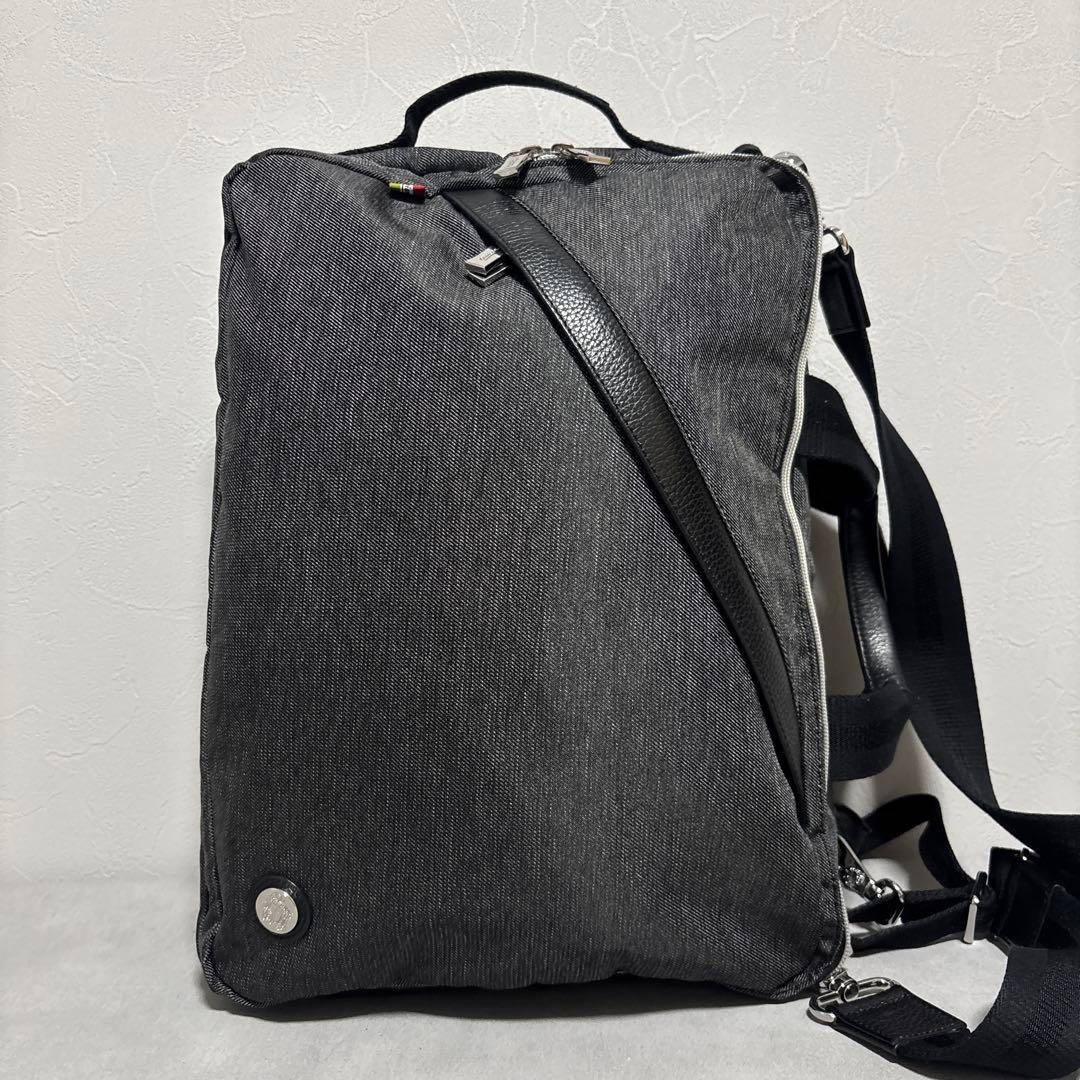 美品✨オロビアンコ 3way ビジネスバッグ レザー キャンバス ロゴ金具