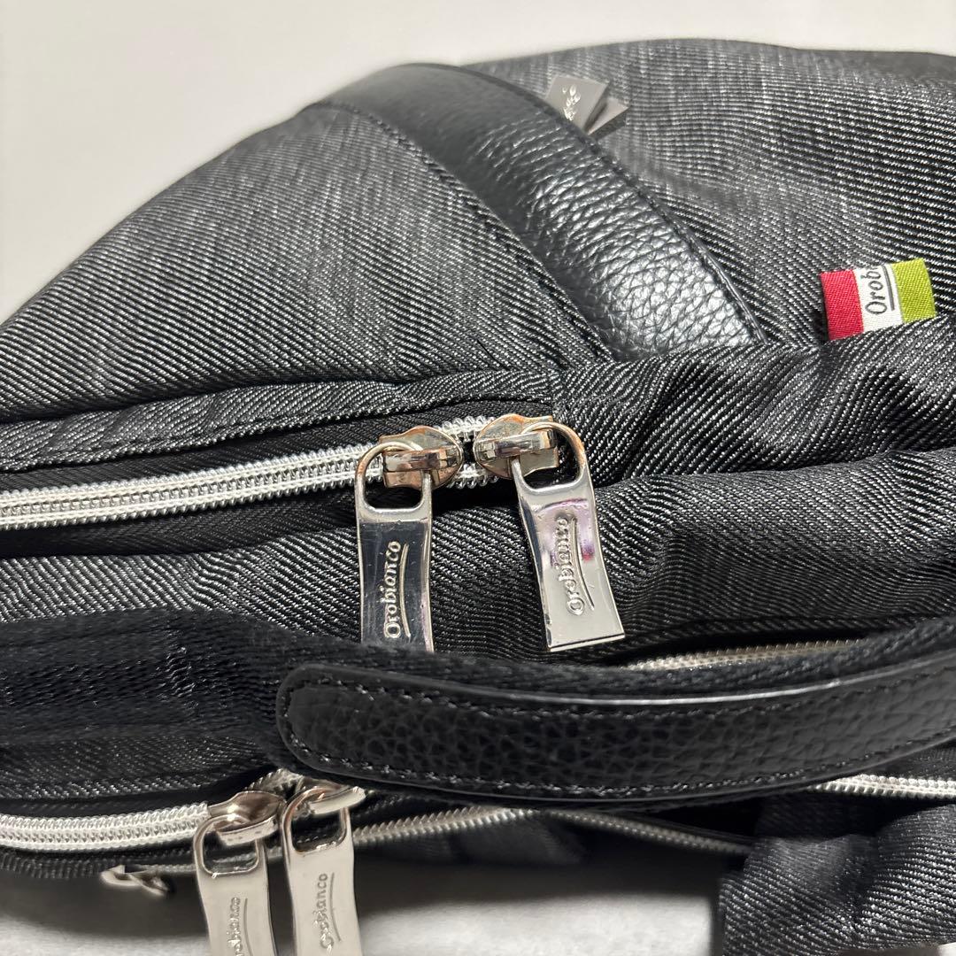美品✨オロビアンコ 3way ビジネスバッグ レザー キャンバス ロゴ金具