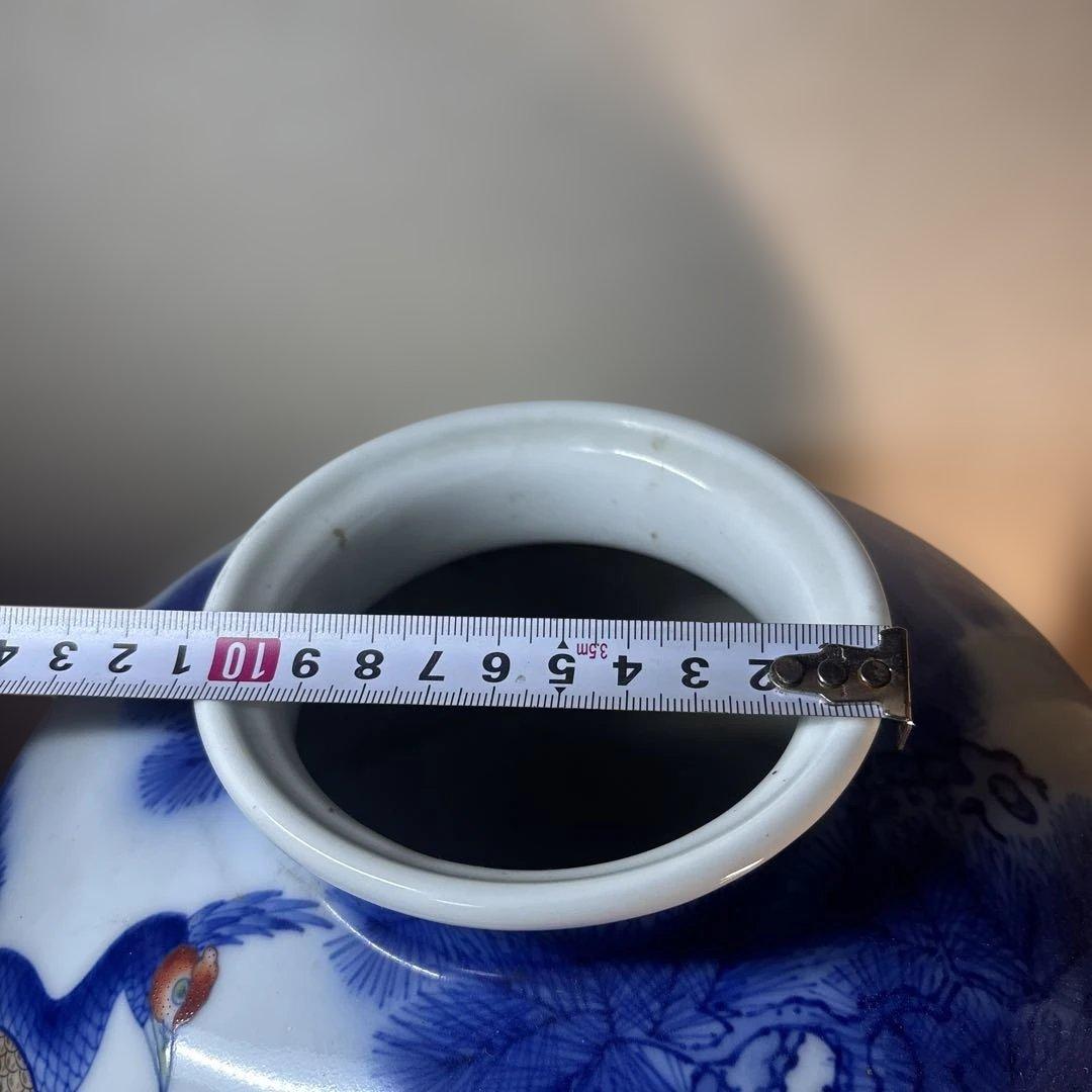 希少 美品 香蘭社 色絵孔雀山水文大花瓶　壺 34cm