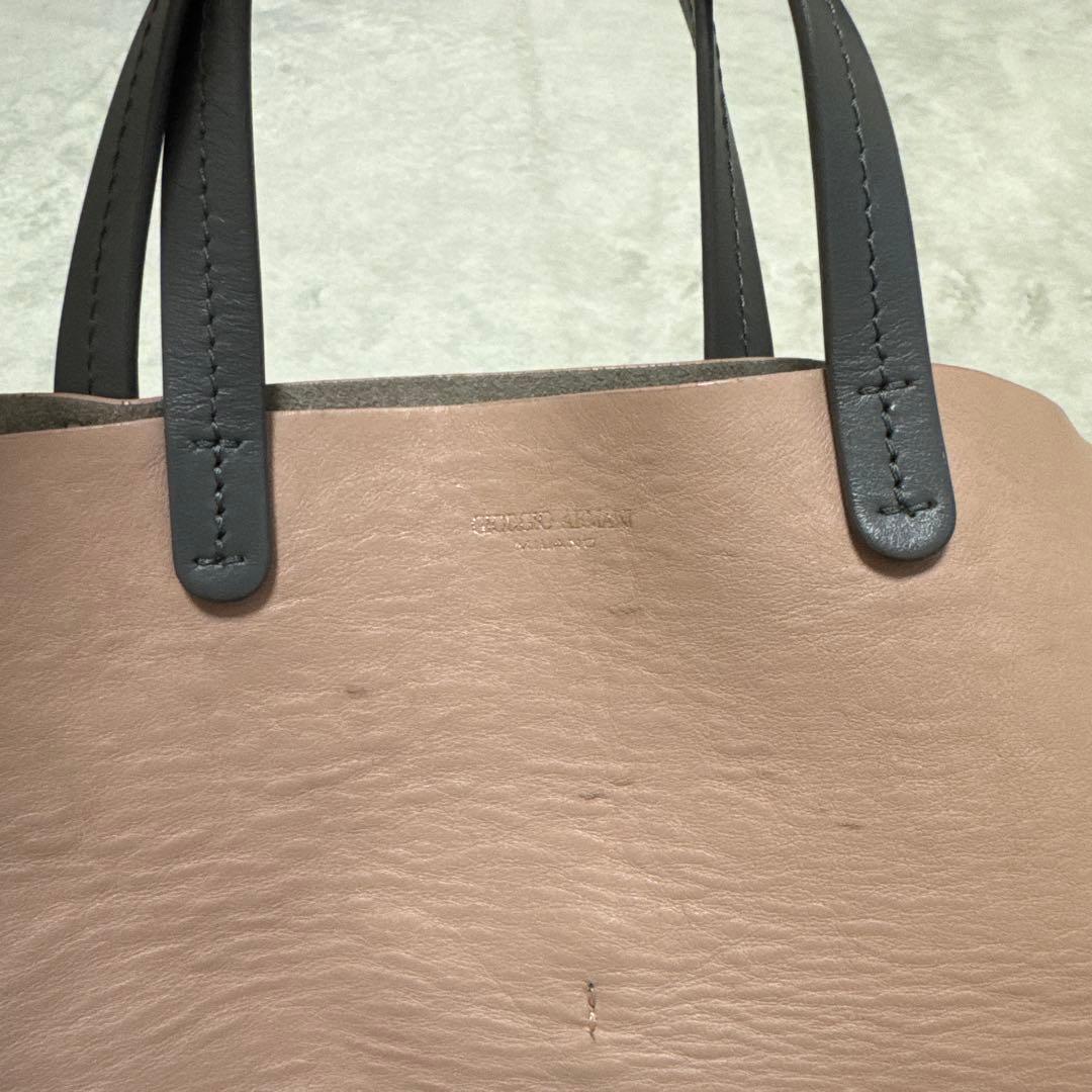 Giorgio Armani レザー トートバッグ ピンクベージュ