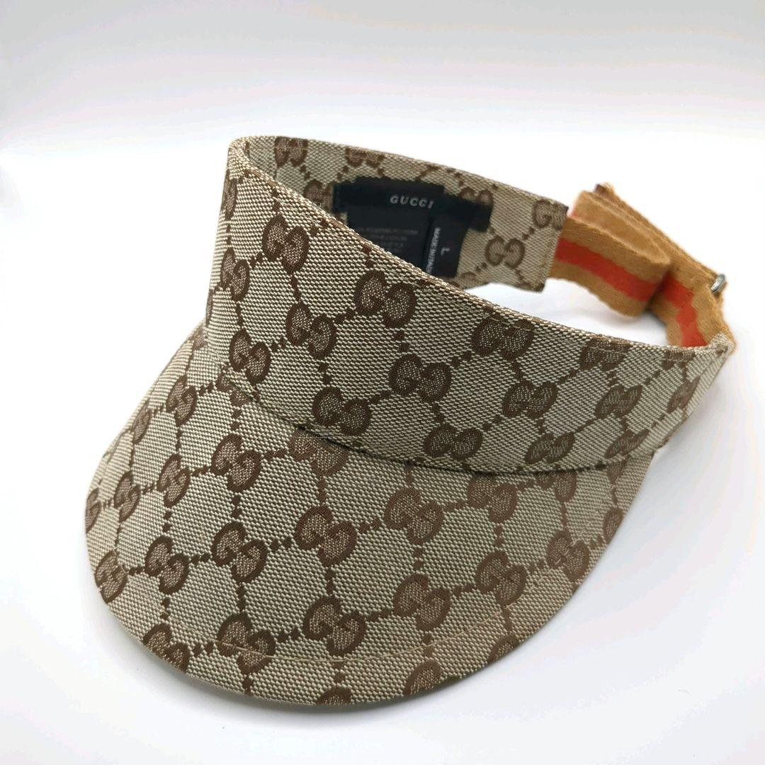 専用 希少色✨GUCCI サンバイザー GG柄 キャンバス Lサイズ 正規品