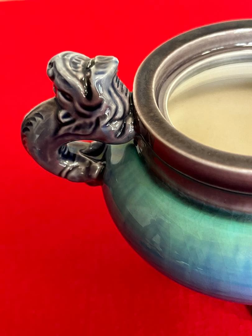 人間国宝 柳雨軒 三代 徳田八十吉(正彦銘) 彩釉 香炉 管理T212