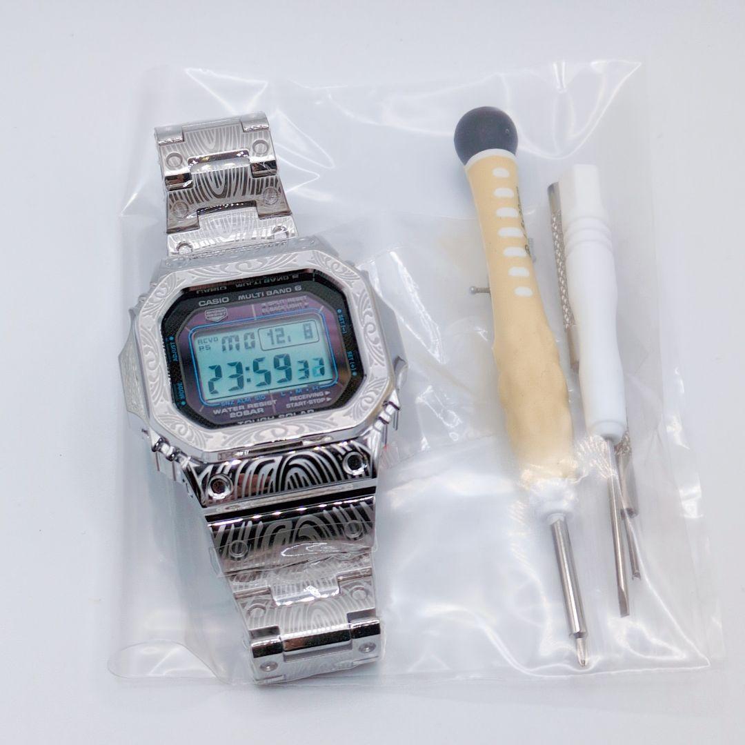 【稼働品】G-SHOCK GW-M5610BA カスタム ペイズリー柄　メタル