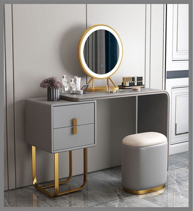 イタリア式高級ドレッサー  ベージュ　チェスト　LEDミラー付き 4点セット