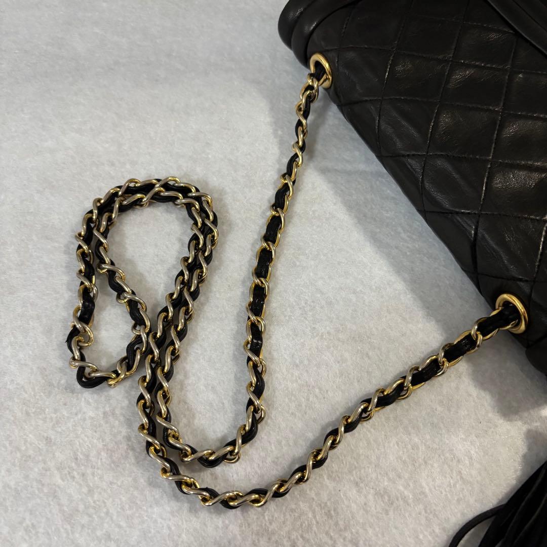 ［美品］シャネル　マトラッセ　フリンジ　ココマーク　チェーン　ショルダーバッグ