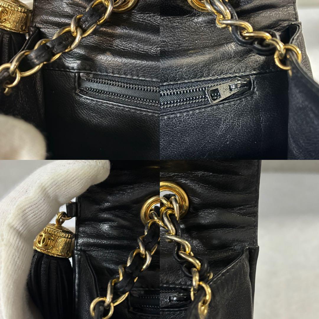 ［美品］シャネル　マトラッセ　フリンジ　ココマーク　チェーン　ショルダーバッグ