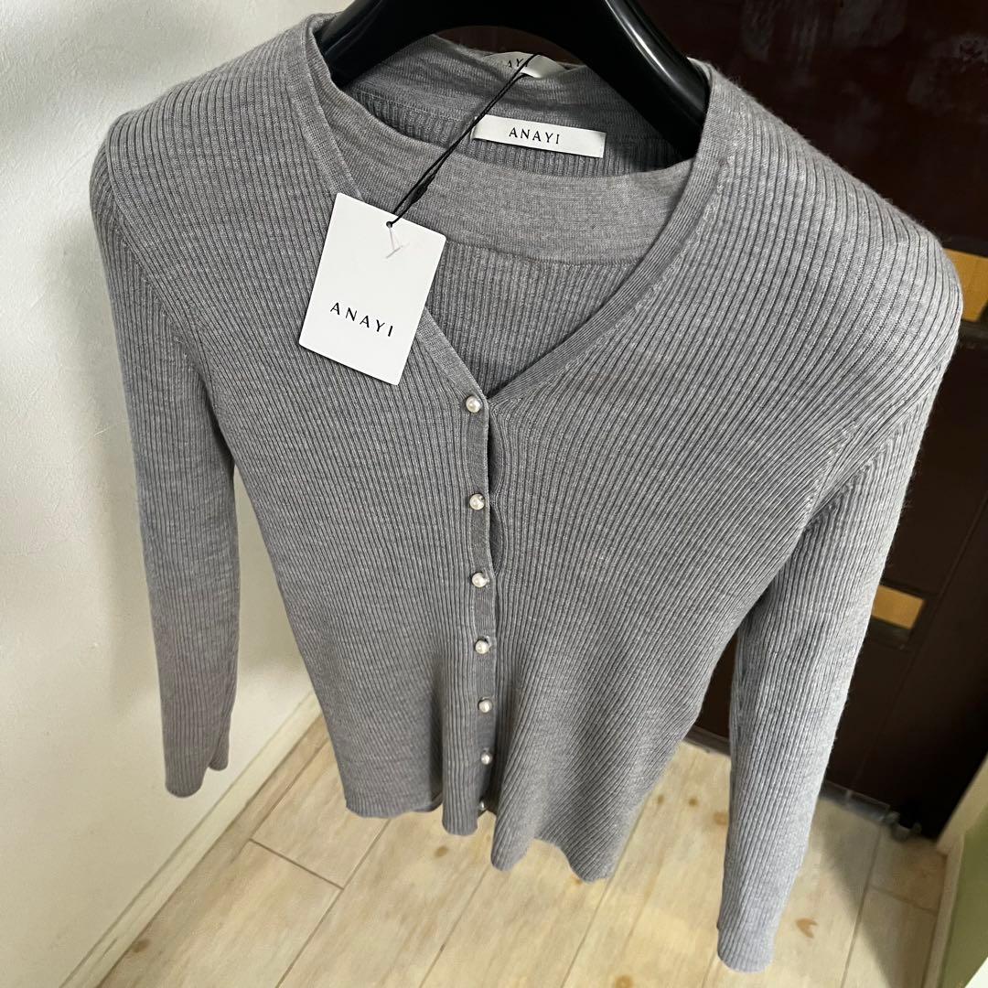 新品☆ ANAYI パール釦リブニット　セットアップ/セオリー、23区、ロペ