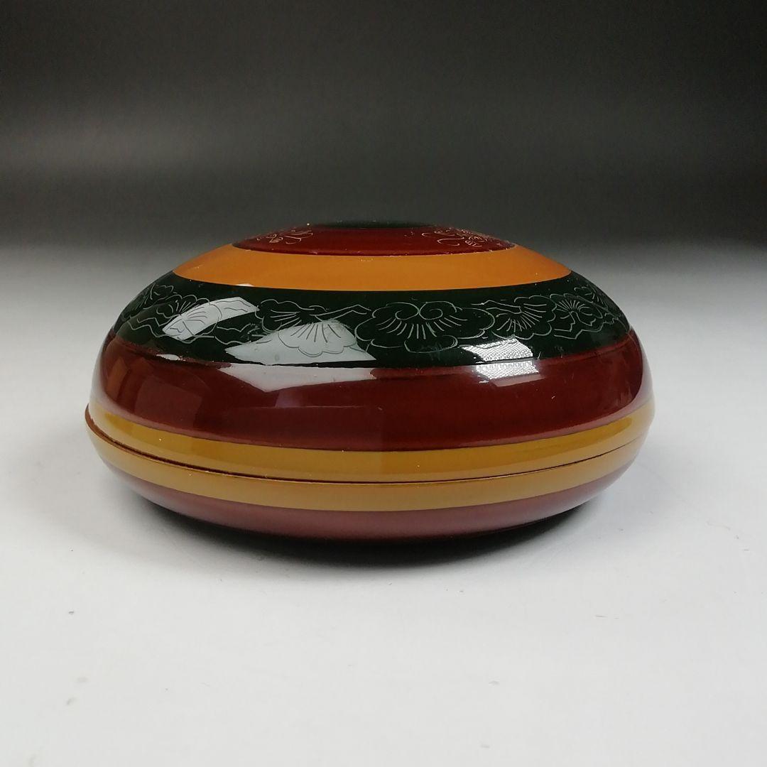 Ｗ１２７　香合　『玄々斉好　独楽　香合』『熊谷秀穂 作』　共箱　茶道具