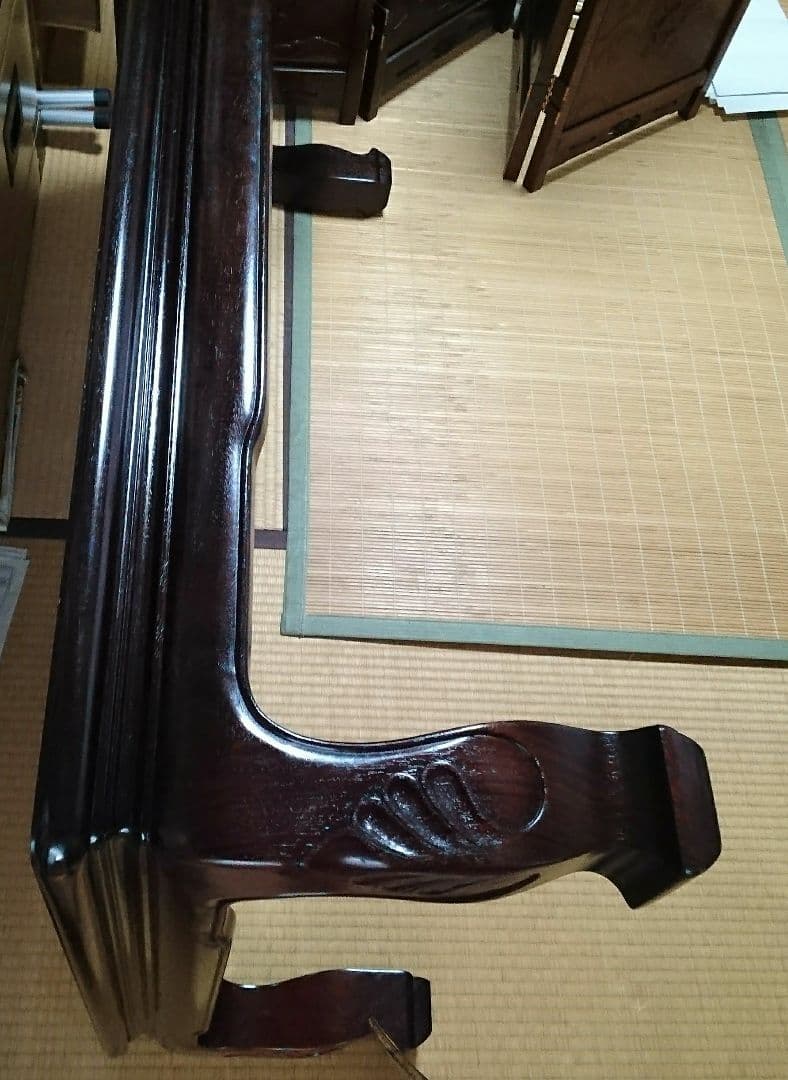 紫檀　座卓　135×65 高さ35　若葉脚　　昭和購入 　値下げ