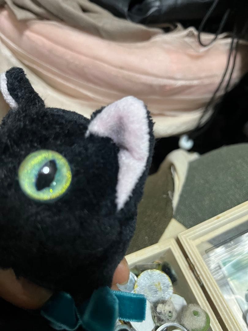 黒いぬいぐるみ猫