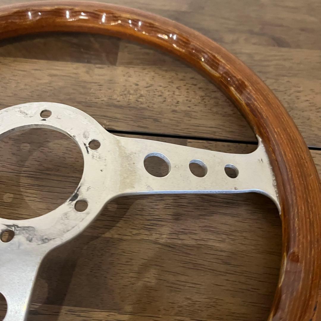 【中古品】MOMO インディー ウッドハンドル　ステアリング 11-86 旧車