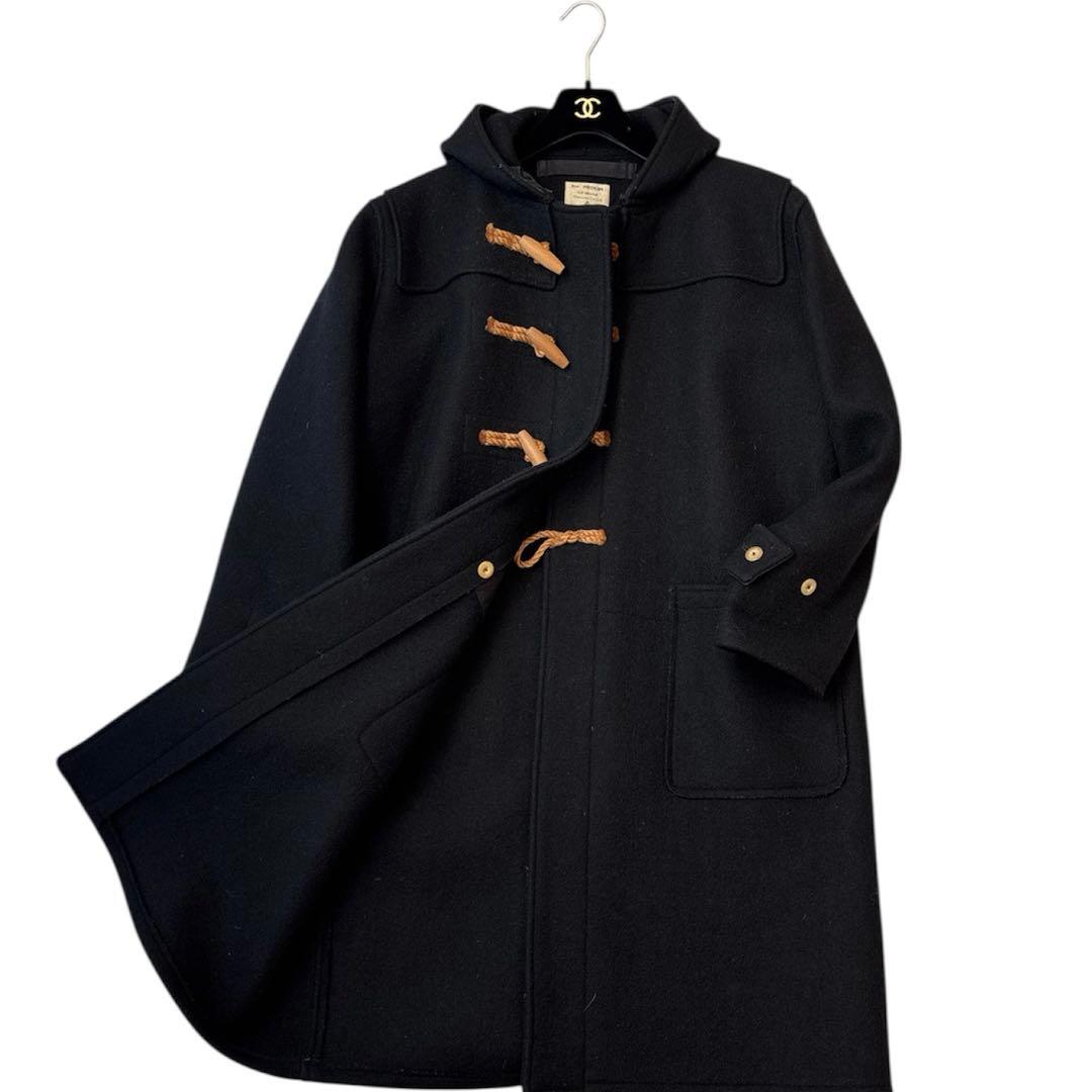 Glenoverグレンオーバー　ダッフルコート　黒　肉厚　ウール　ロング　トグル