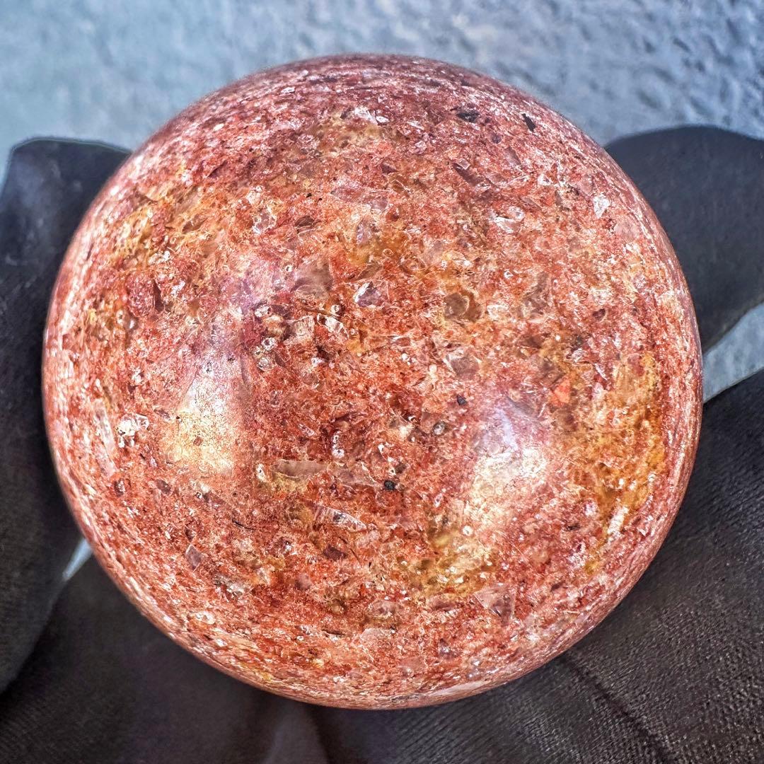 金運❗️レインボー☆タイチンルチル パイライト共生 ガーデンクォーツ丸玉A1304