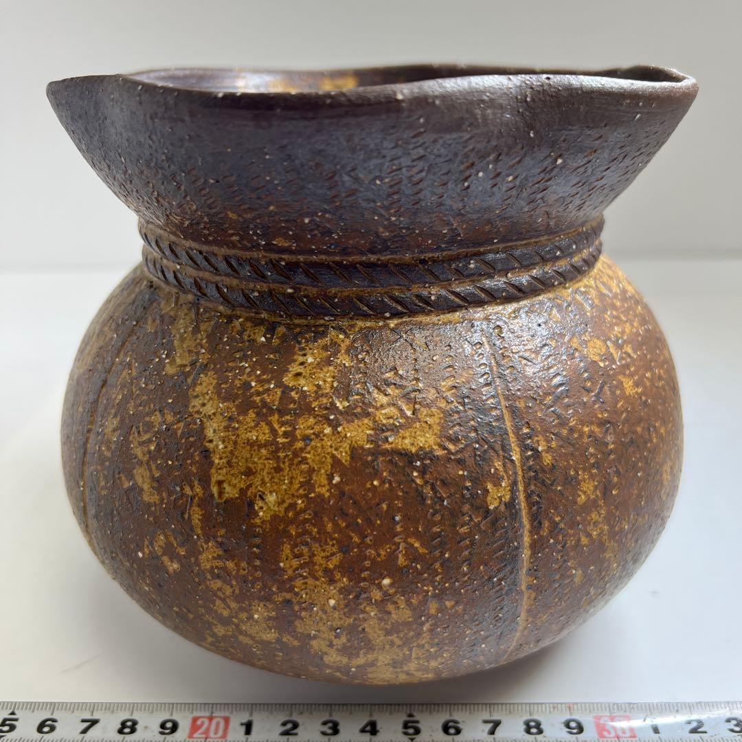 ☆茶3 韓国人間文化財　趙誠主　宝袋型　水指　共箱幅約15㎝　東な8-0201①