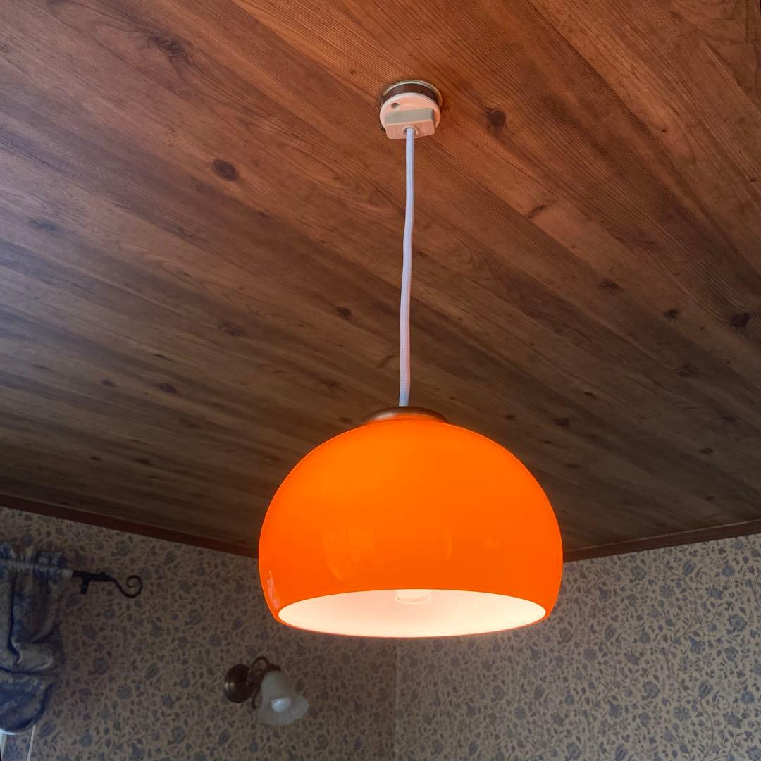 昭和レトロ　天井照明　ペンダントライト　当時物　レトロポップ