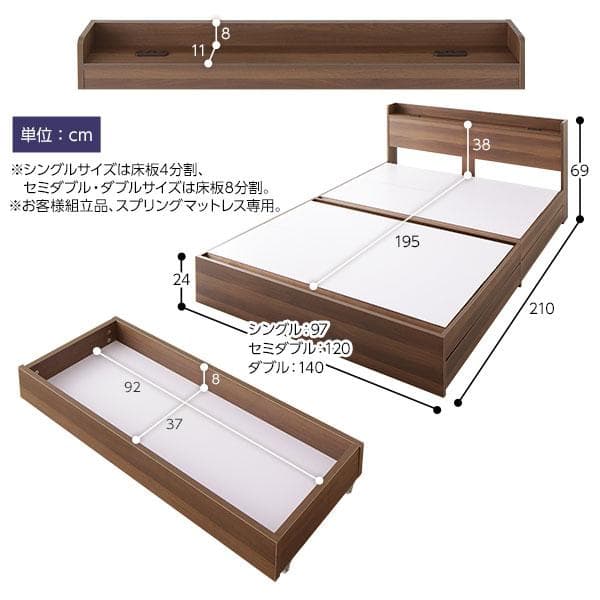 ベッド ブラック ダブル ボンネルコイルマットレス付きds-2173647