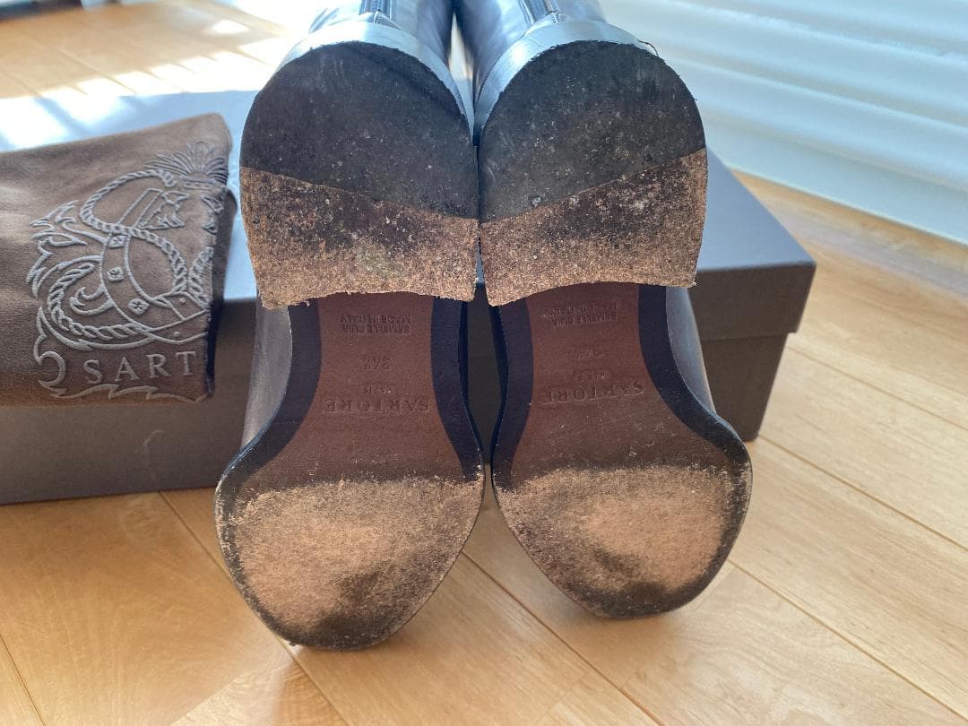 【美品】sartore シングルバックベルト・ロングブーツ／34 1/2 ①