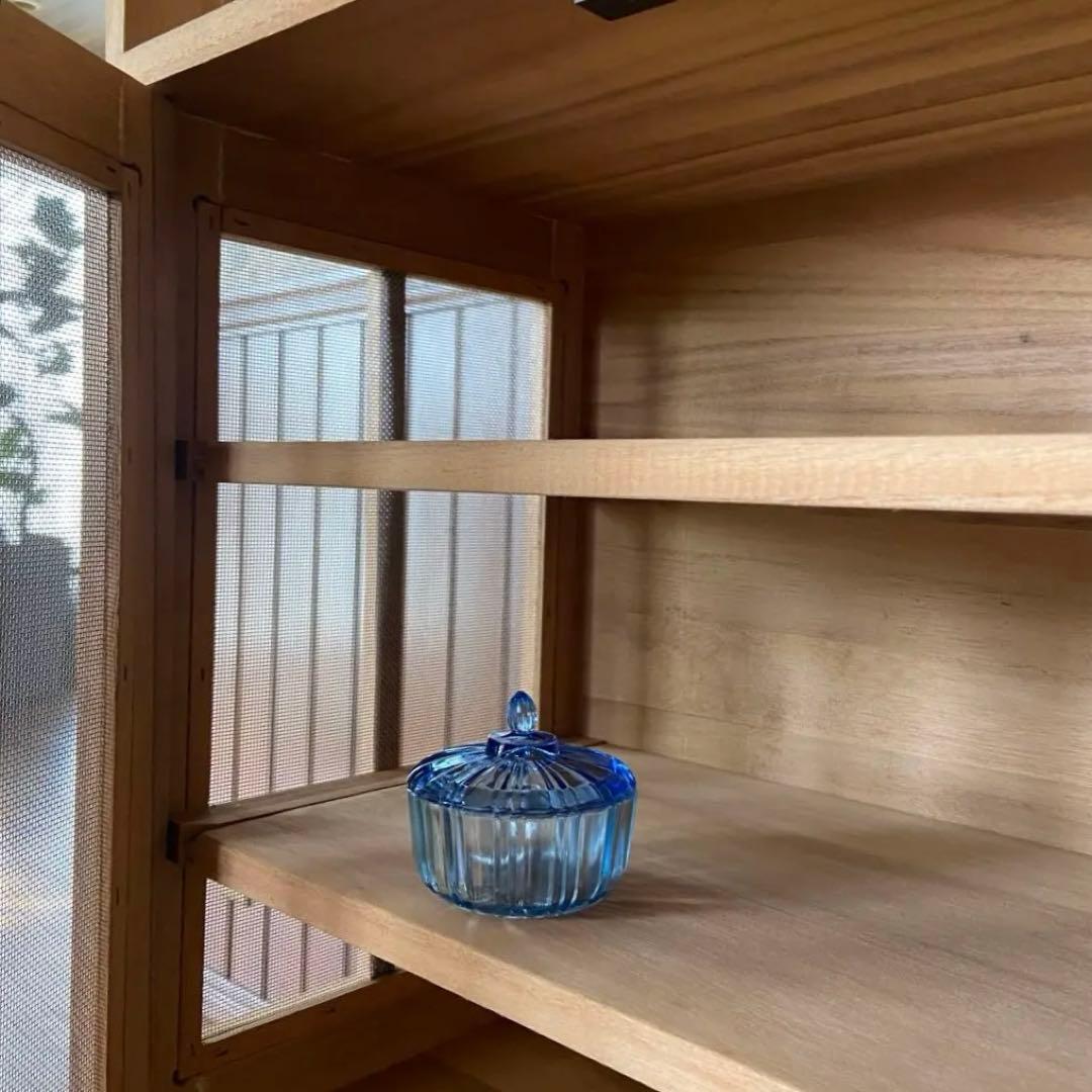 昭和レトロ　蝿帳　保管棚　小物棚　桐製　天然木　ナチュラルな生活　美品