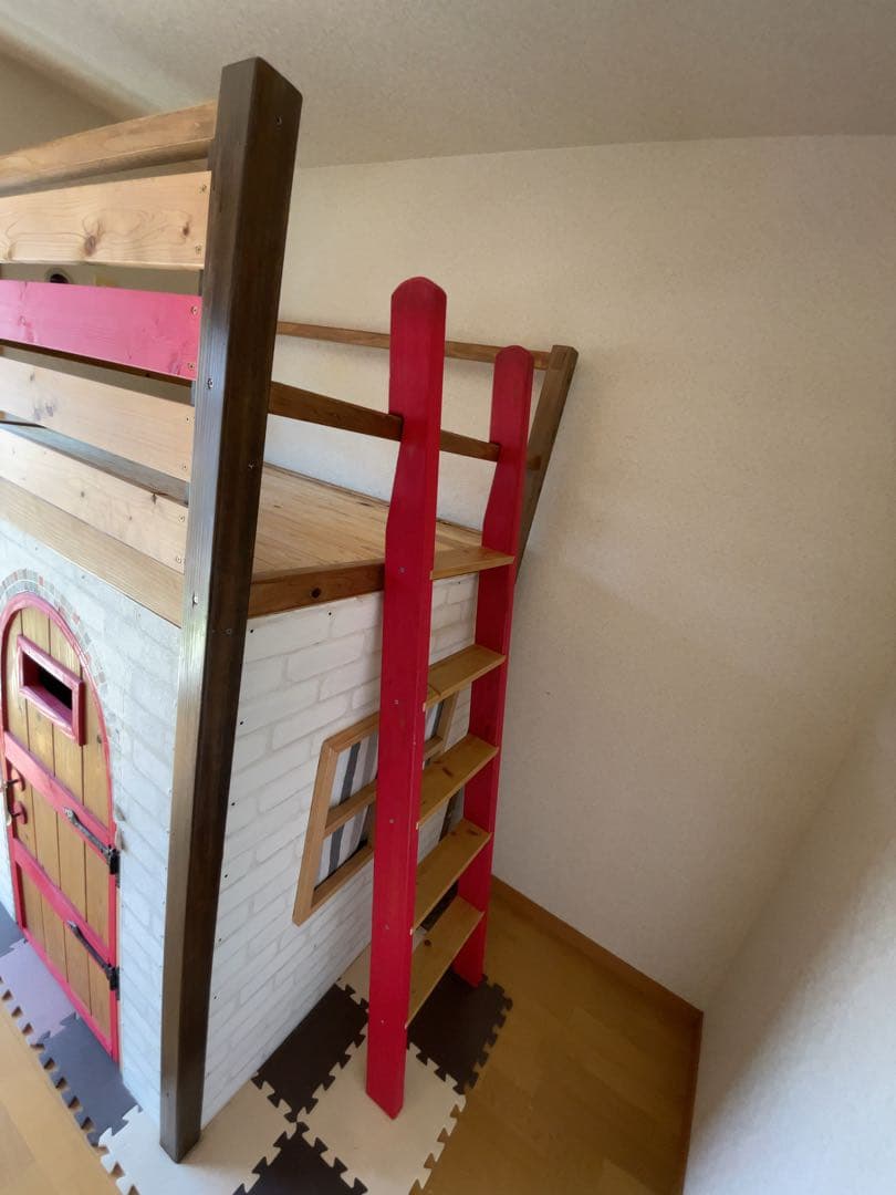木製ロフトベッド/秘密基地/子供用
