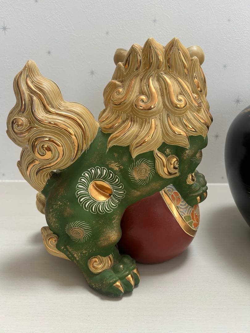 九谷焼　セット　獅子　花瓶