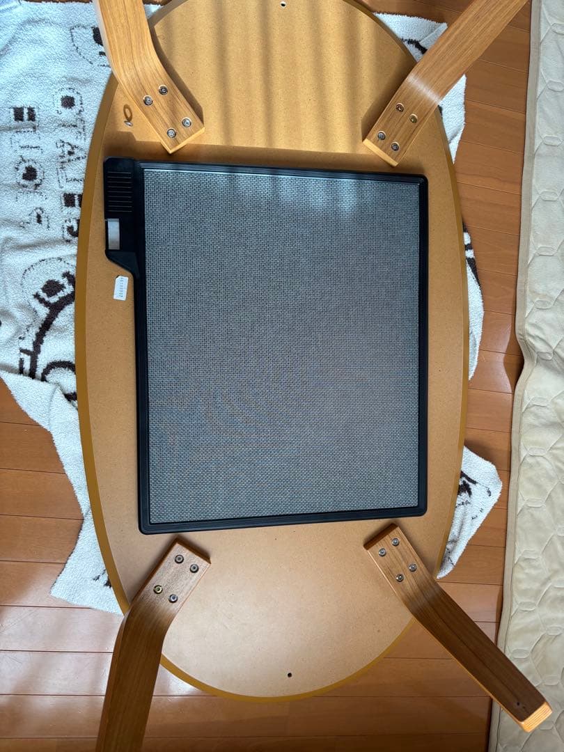 無印 木製楕円こたつ 曲木脚フラットヒーター タモ材