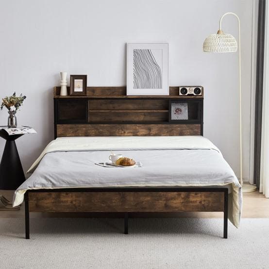 超赤字！D ベッドフレーム ダブル ダブルベッド パイプベッド コンセント付