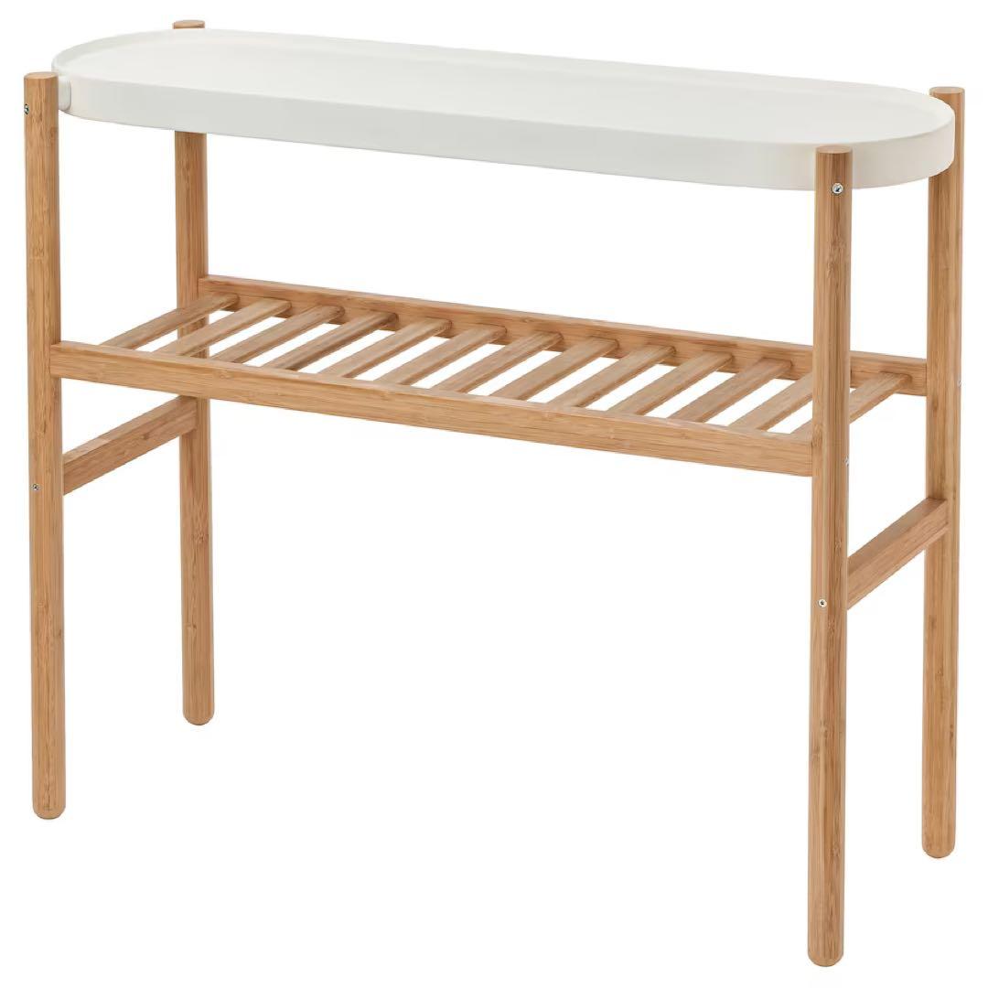 IKEA イケア　サッツマス プラントスタンド　竹/ホワイト　70 cm