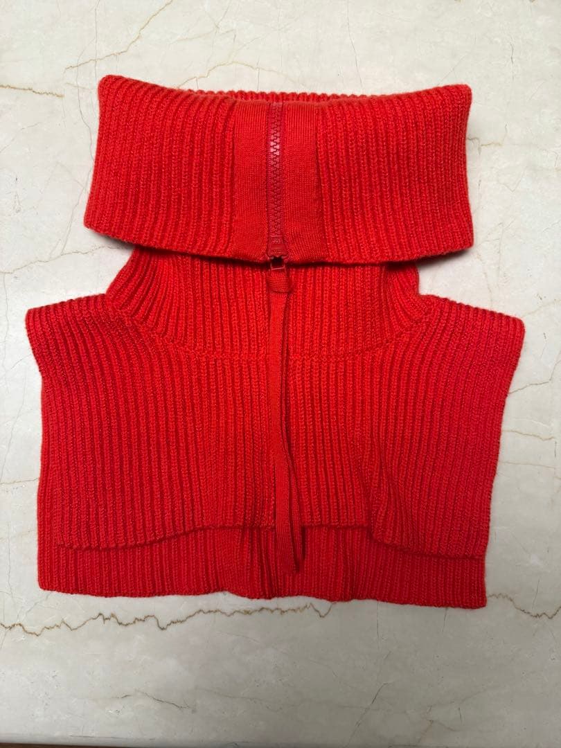 ENFOLD リブ編みネックウォーマー レッド