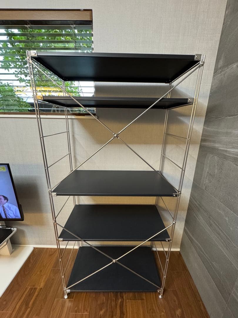 無印スチールユニットシェルフ　スチール棚　ダークグレー