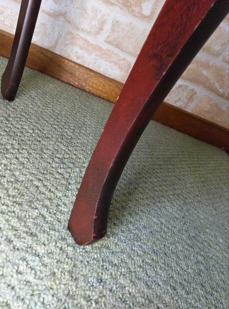 アンティーク調/猫脚　花台電話台飾り台　ブラウン　家具中古43×36×高63cm