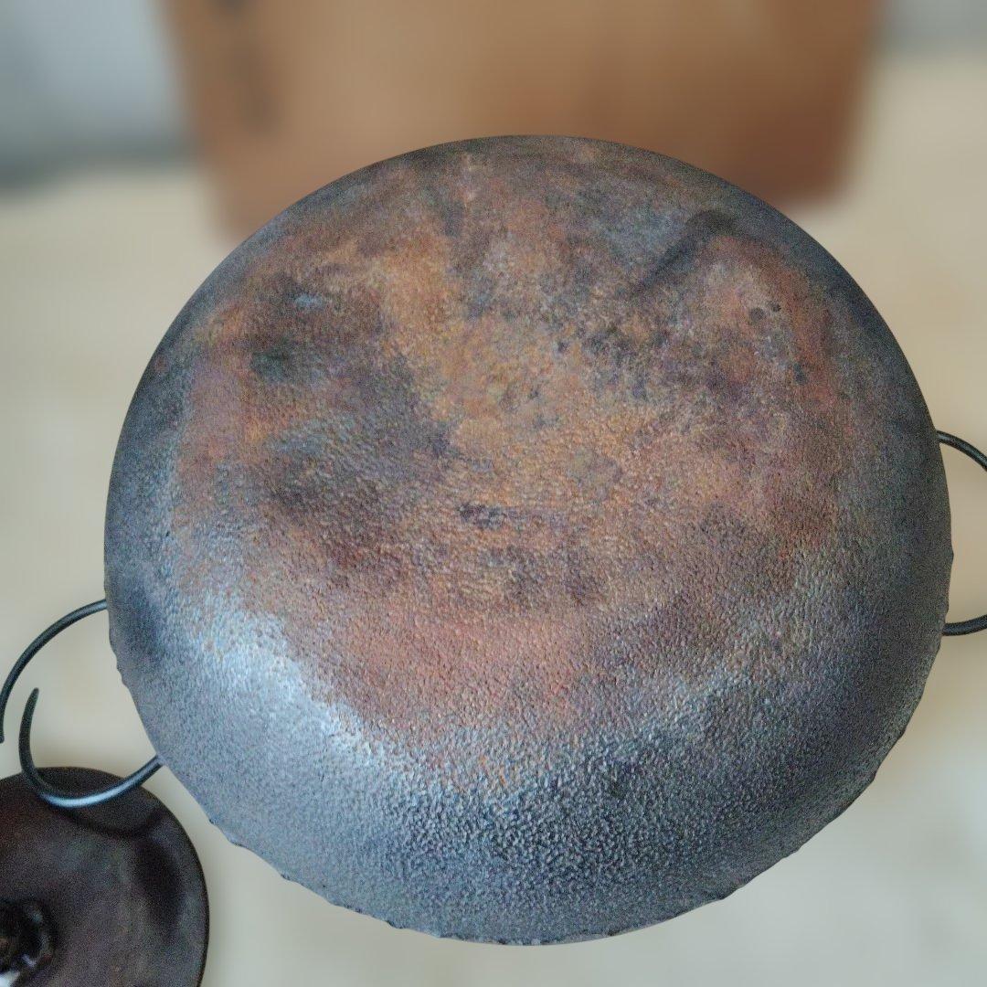 茶釜　丸釜　茶道具　古道具　昭和レトロ